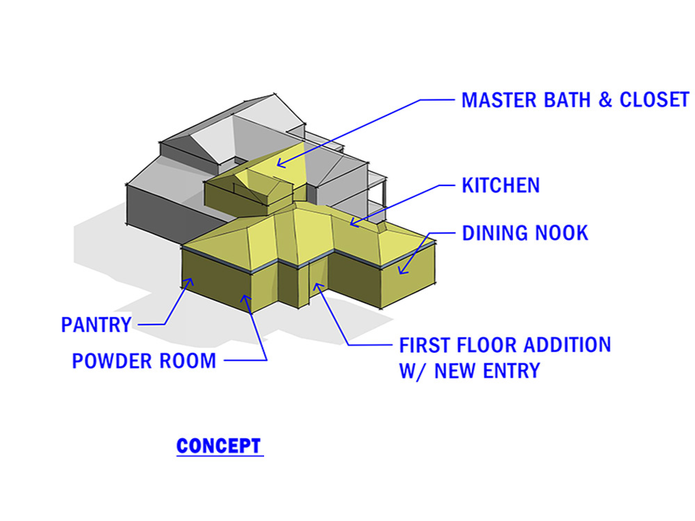 Architectural design concept 3D massing 